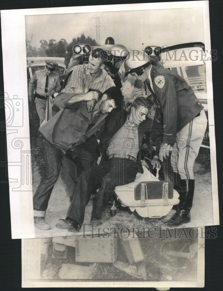 1962 Press Photo Train collides vehicle people injured - RRW47585 - Historic Images