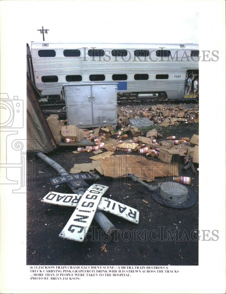 Press Photo Jackson train crash accidents strewn truck - RRW47603 - Historic Images