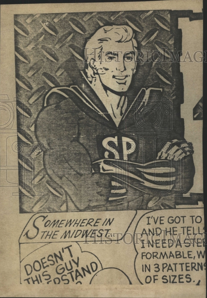 1974 Press Photo Super Plate Super Hero Cartoons Mich - RRW48085 - Historic Images