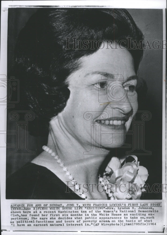 1964 Press Photo Mrs Lyndon Johnson Washington Woman - RRW48365 - Historic Images