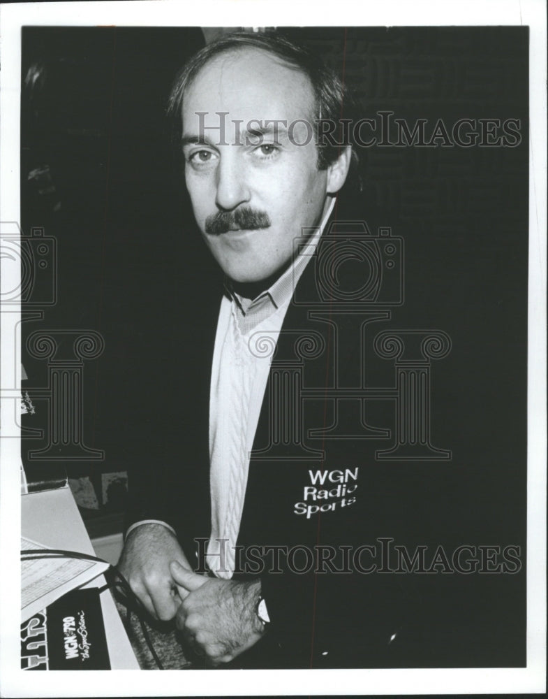 1989 Press Photo Hub Arkush WGN analyst Radio sports - RRW48553 - Historic Images