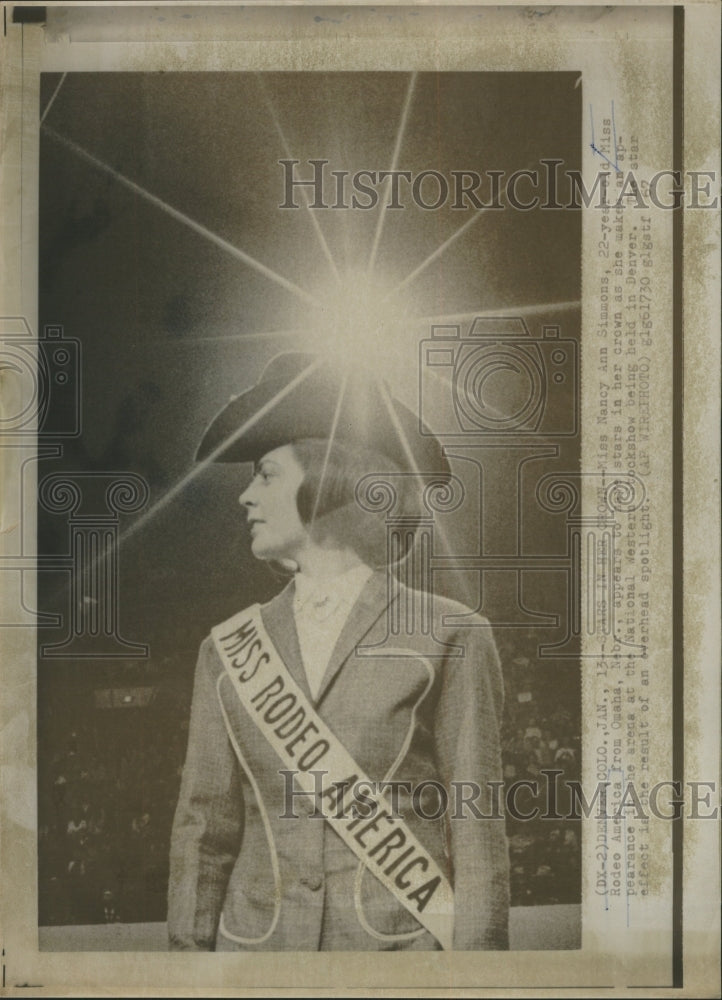 1967 Press Photo Miss Nancy Ann Simmons Old Miss Rodeo - RRW48737 - Historic Images