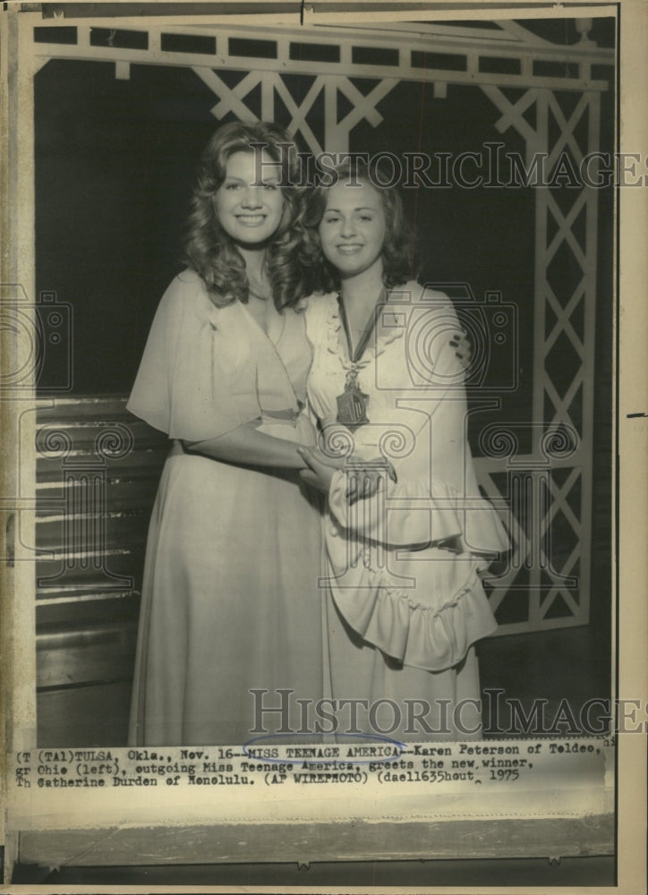 1975 Press Photo Karen Peterson Teenage America winner - RRW48781 - Historic Images