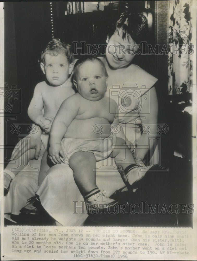 1956 Press Photo A nine month old baby weighing 34 pond - RRW49515 - Historic Images