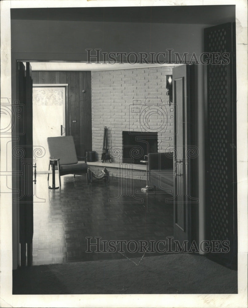 1966 Press Photo Highland Park South Homes Fireplace - RRW49577 - Historic Images