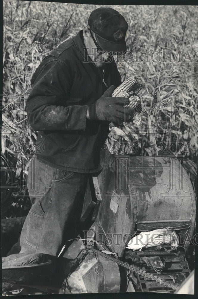 1973 Press Photo Fabrizius Family Farm Corn Picker - RRW49597 - Historic Images