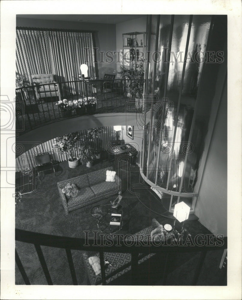 1974 Press Photo Two Story Fireplace Home Northbrook - RRW49713 - Historic Images