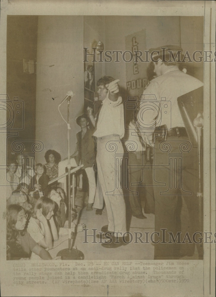 1970 Press Photo Jim Hoose Anti Drug Rally Narcotics - RRW50165 - Historic Images