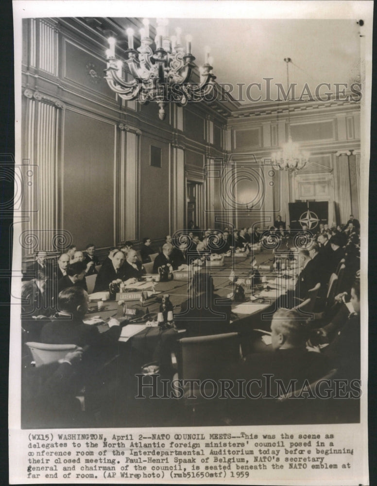 1959 Press Photo NATO Council Meets Alantic Foreign - RRW50437 - Historic Images