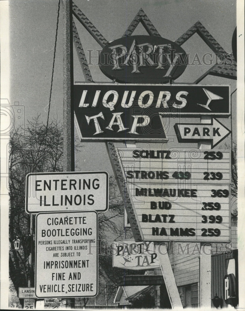 1972 Press Photo Signs At Indiana-Illinois Border - RRW50805 - Historic Images