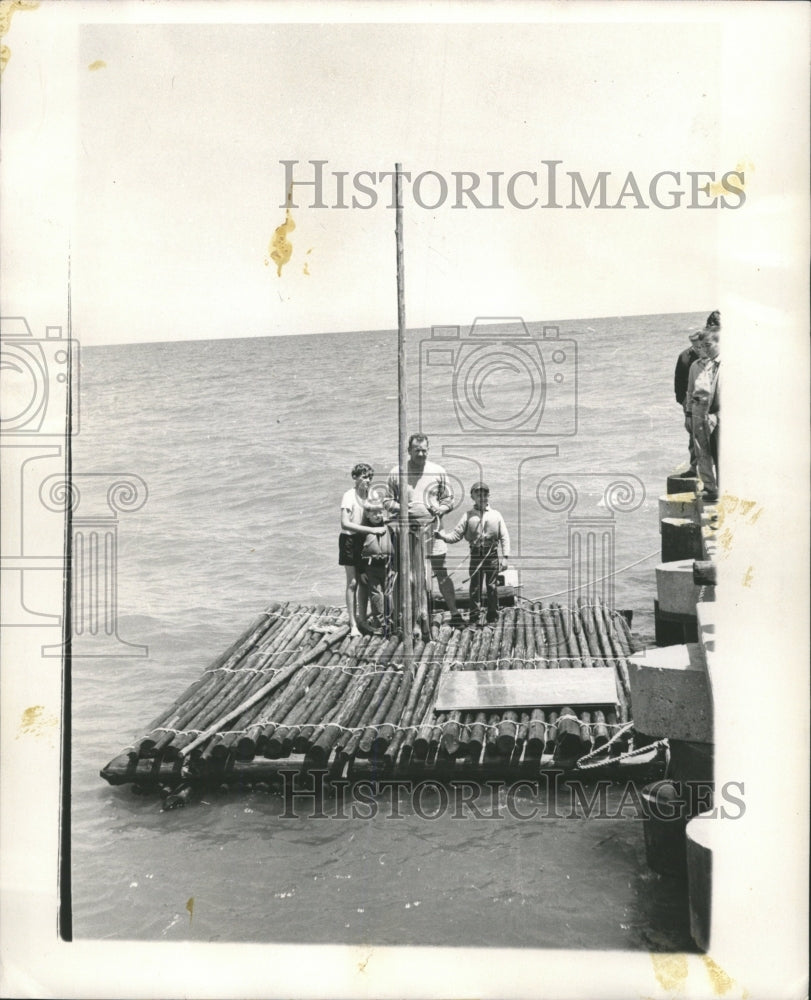 1959 Press Photo wooden raft Mississippi river NOLA - RRW51111 - Historic Images