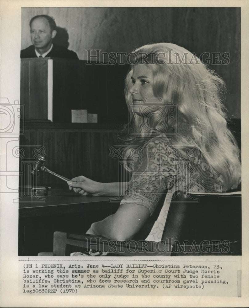 1970 Press Photo Woman court bailiff Christina Peterson - RRW51325 - Historic Images
