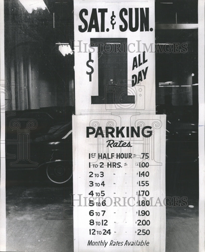 1966 Press Photo Parking Fee Signs Loop - RRW51479 - Historic Images