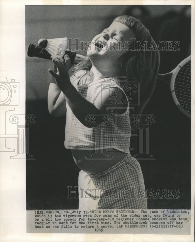 1965 Press Photo Rhonda Duckett Badminton - RRW51533 - Historic Images