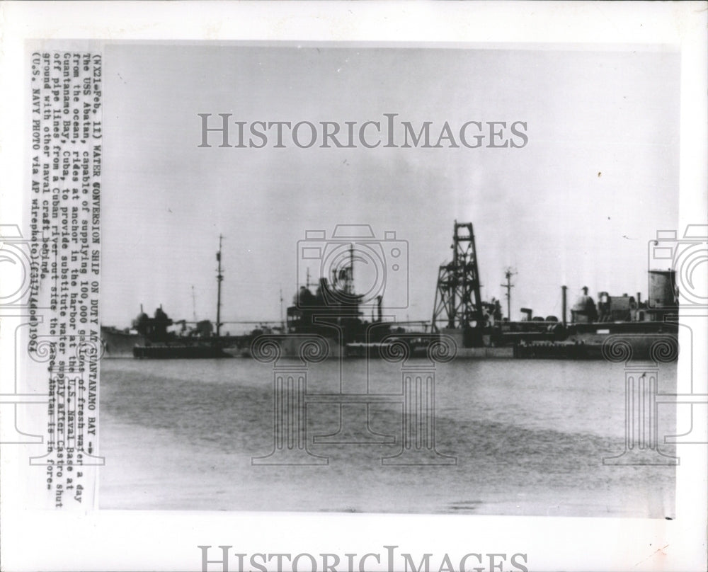 1964 Press Photo Water Conversion Ship Guantanamo Bay - RRW52363 - Historic Images