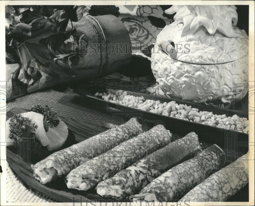 1964 Press Photo Breakfast Hawaiian Pancakes Macadamia - RRW52533 - Historic Images