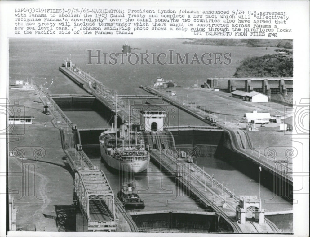 1965 Press Photo Panama Canal President Lyndon Johnson - RRW52595 - Historic Images
