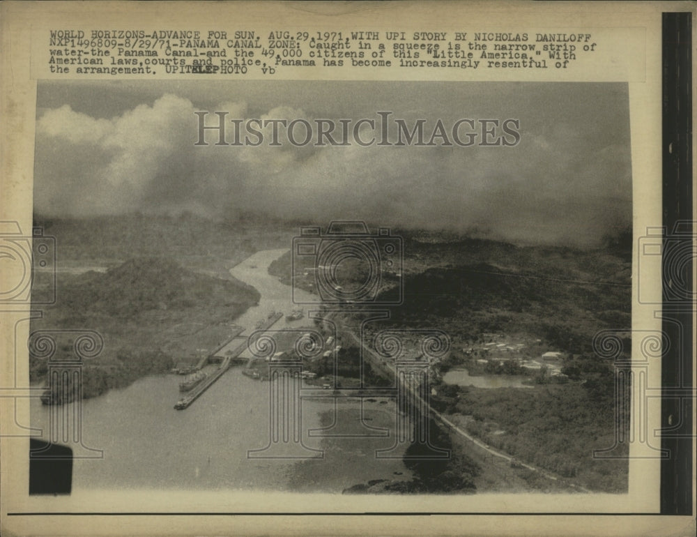 1971 Press Photo Aerial View Panama Canal - RRW52639 - Historic Images