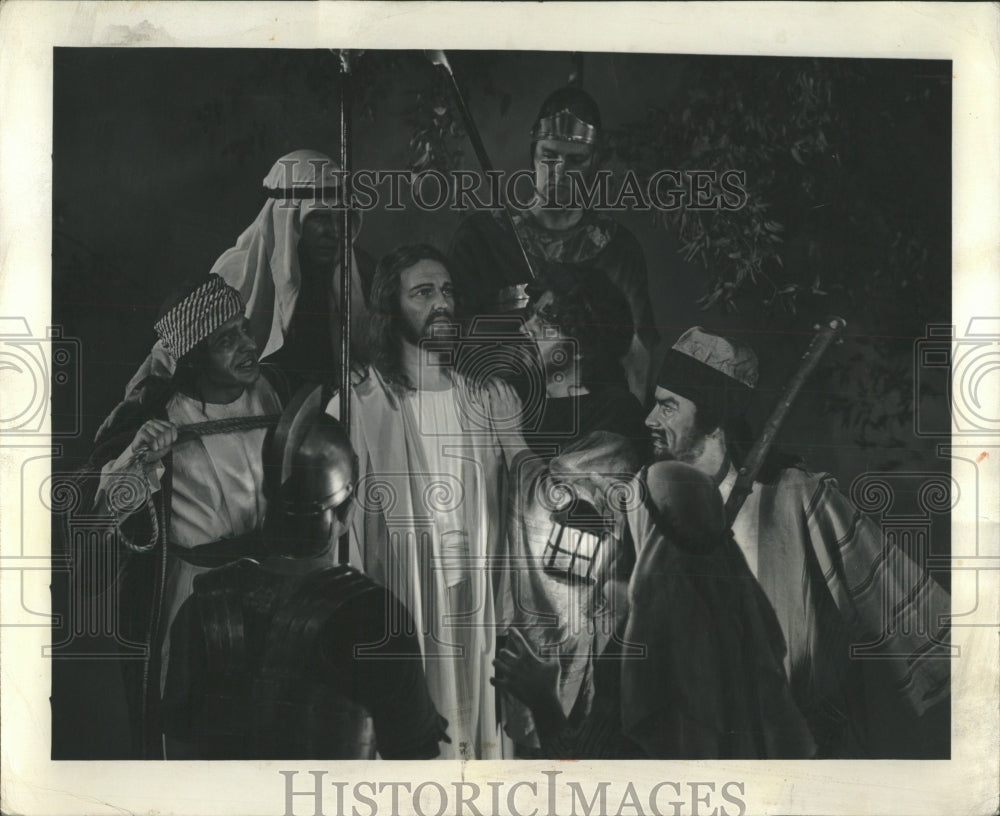 1958 Press Photo Zion Passion Play Gethsemane Scene - RRW52673 - Historic Images