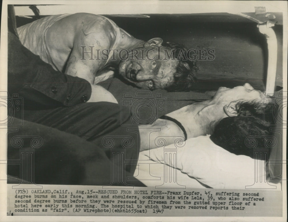 1947 Press Photo Hotel Fire Victoms - RRW52737 - Historic Images