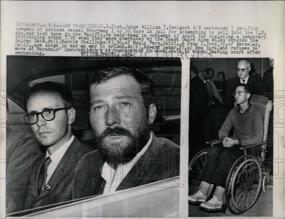 1962 Press Photo Nuclear Test Zone Protest Arrests - RRW53023 - Historic Images