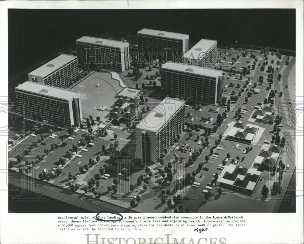 1972 Press Photo Architect model of Cove Landing - RRW53249 - Historic Images