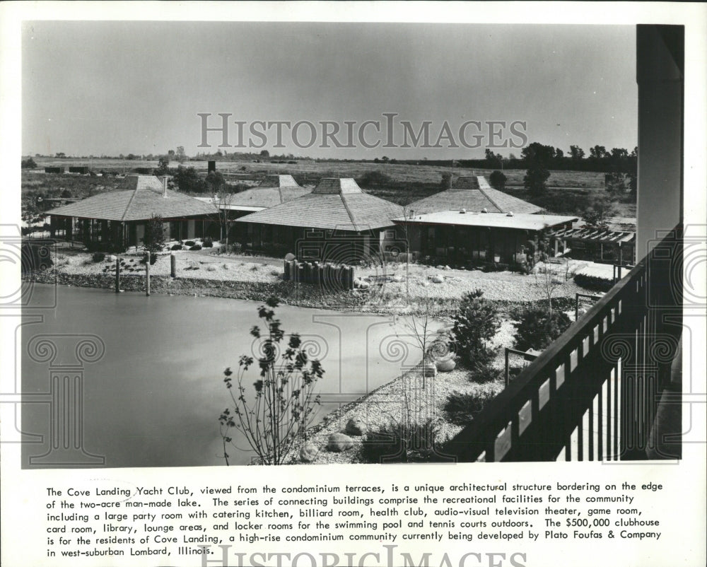 1973 Press Photo Exterior view Cove Landing Yacht Club - RRW53253 - Historic Images