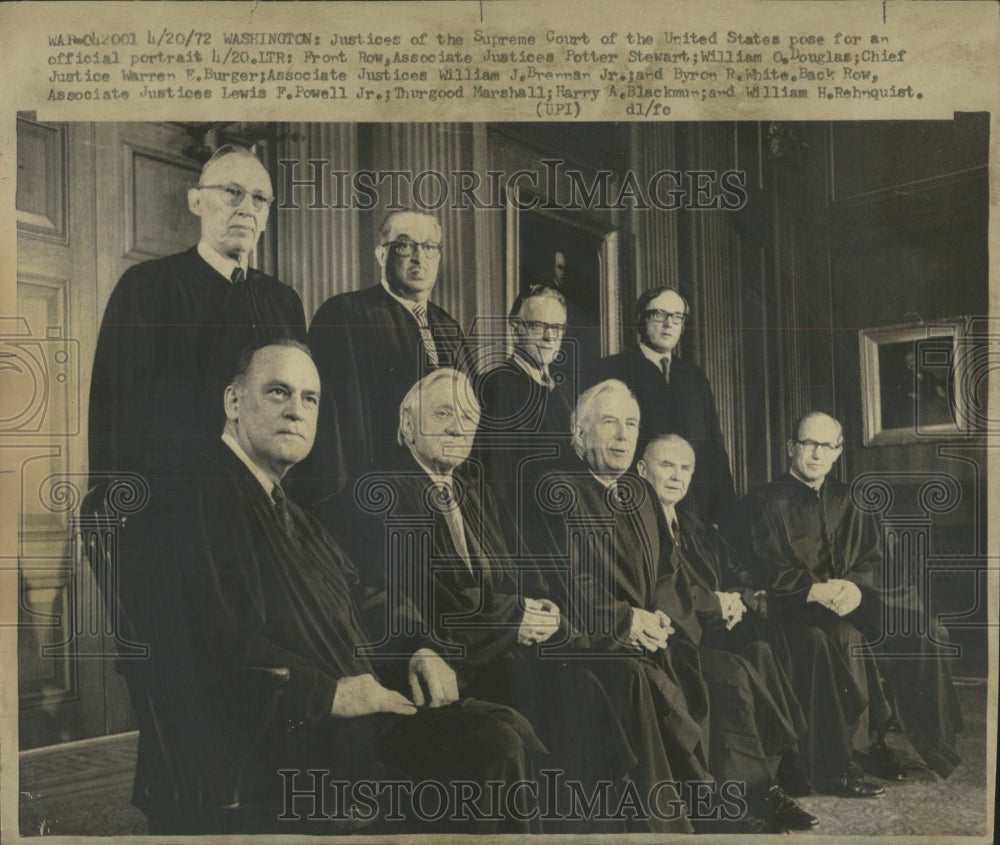 1972 Press Photo Justices of the Supreme Court - RRW53269 - Historic Images