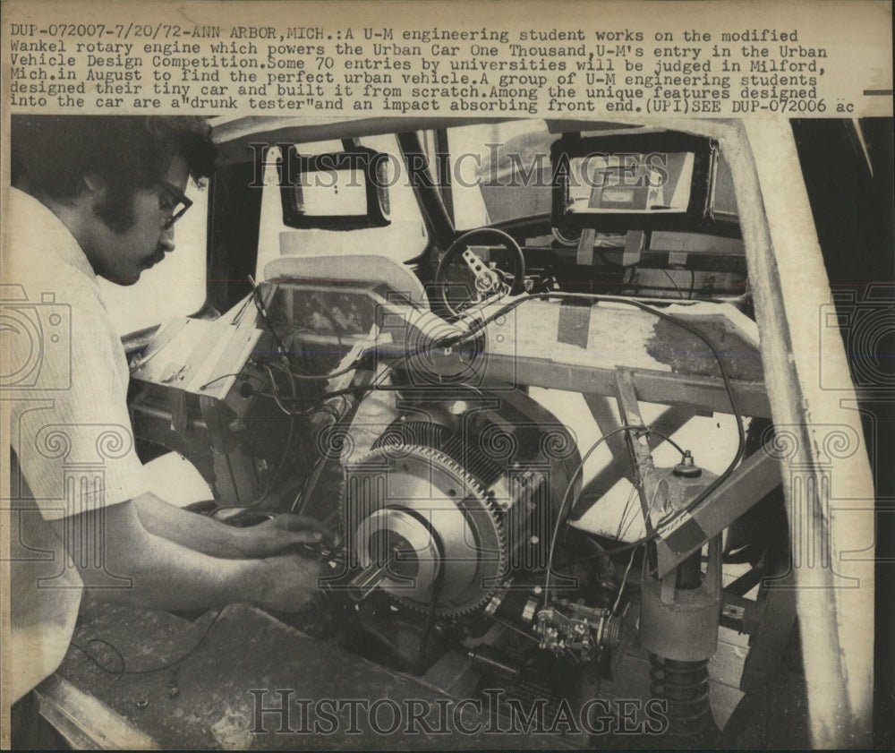 1972 Press Photo Urban Vehicle Design Competition U-M - RRW53793 - Historic Images