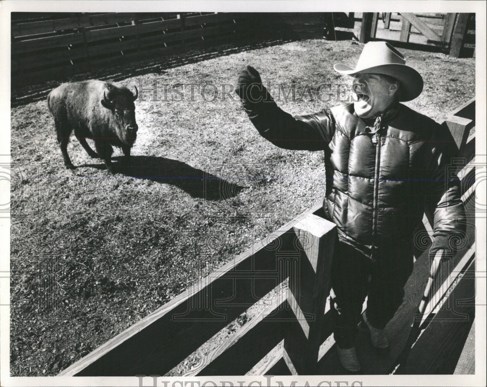 1989 Press Photo Bison Auction - RRW53967 - Historic Images