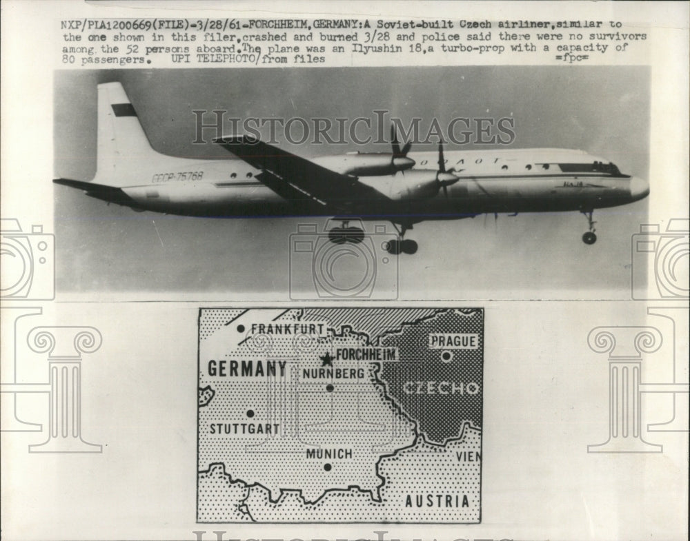 1961 Press Photo Airplane Crash Czech Airliner Germany - RRW54113 - Historic Images