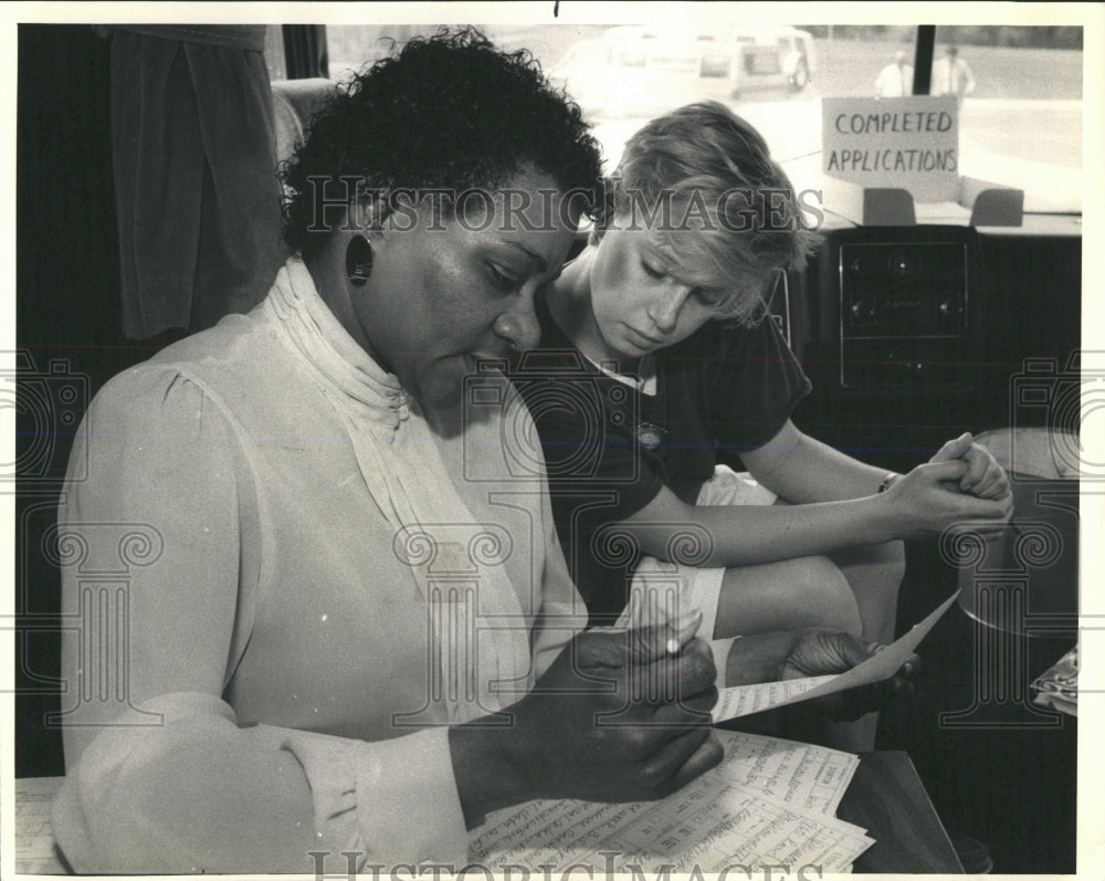 1987 Press Photo Employment Elk Grove High School - RRW54499 - Historic Images