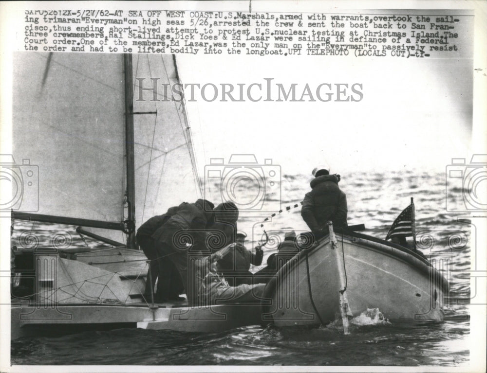 1962 Press Photo Nuclear Protest Everyman Trimaran - RRW54583 - Historic Images