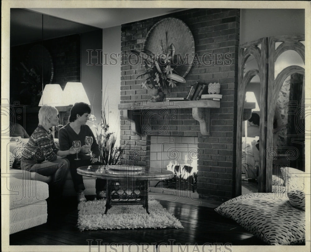 1984 Press Photo Brick Fireplace Included At Rivers Edg - RRW55281 - Historic Images