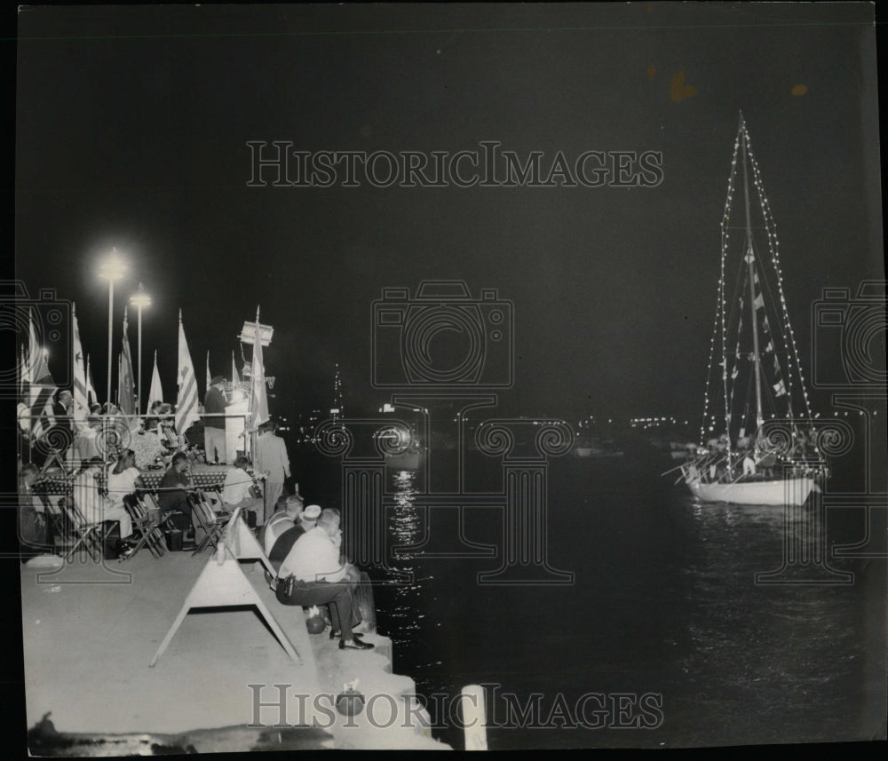 1959 Press Photo Venetian Night sailboats stand pass - RRW55387 - Historic Images