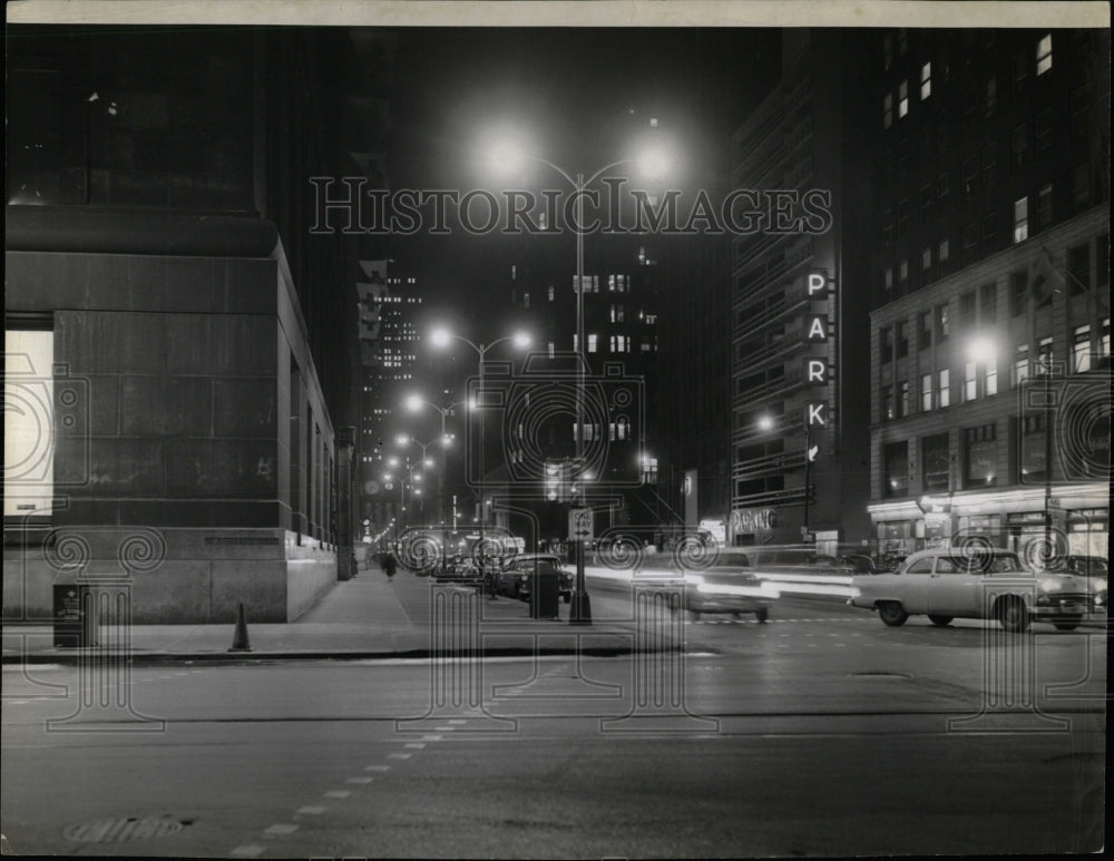 1956 Press Photo La Salle St City Hall Light Illinois - RRW55429 - Historic Images