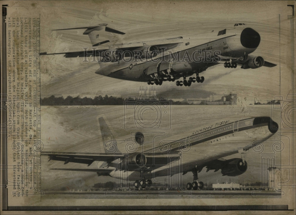 1972 Press Photo 2 Lockheed Planes - RRW56653 - Historic Images