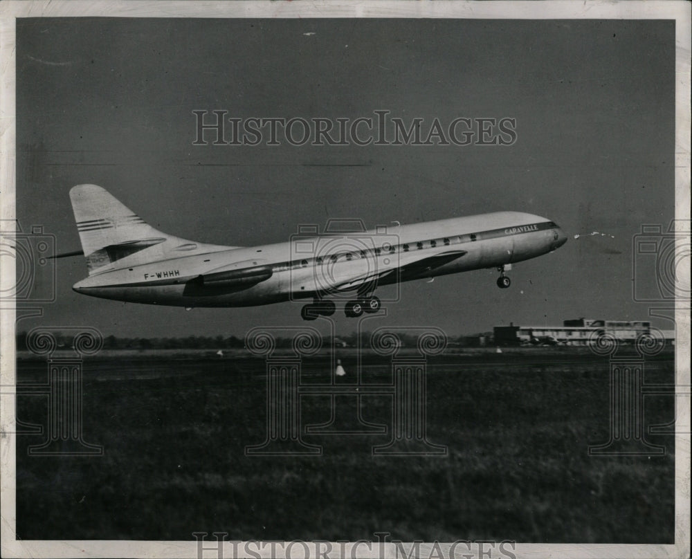 1957 Press Photo French Caravelle Jet - RRW56671 - Historic Images