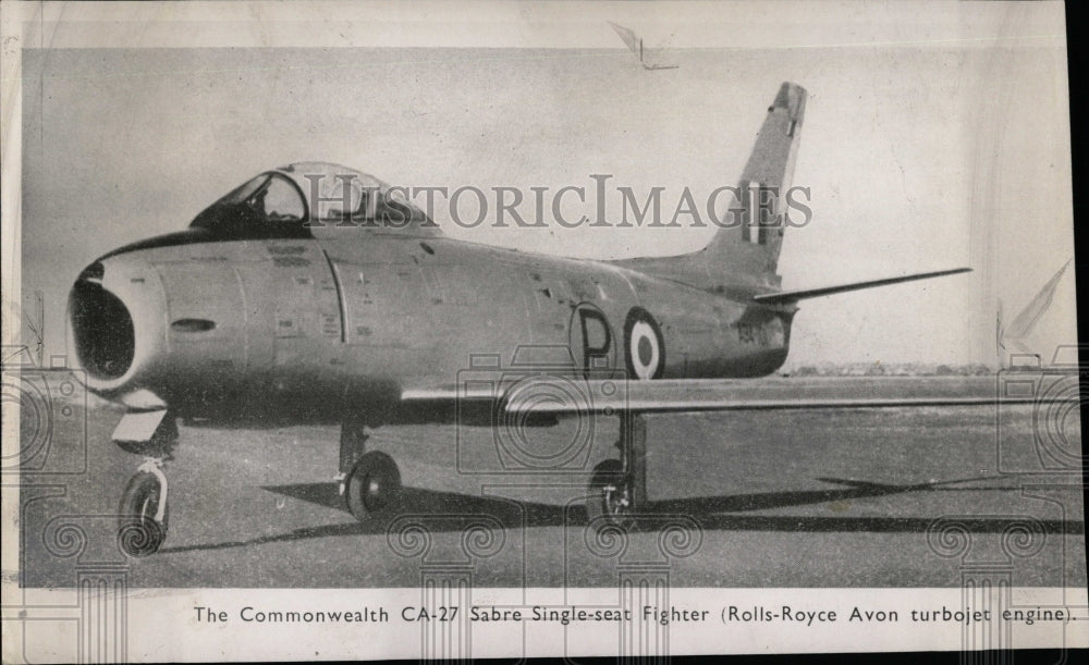 1955 Press Photo CA-27 Sabre single seat fighter - RRW56673 - Historic Images