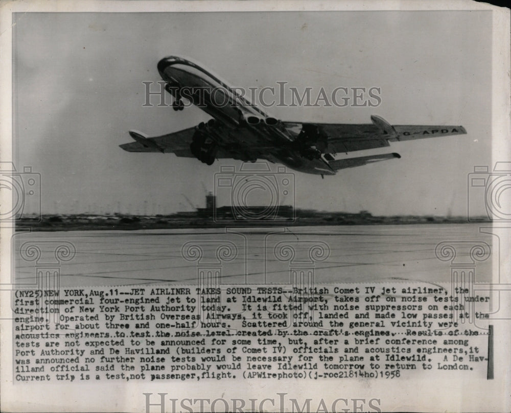 1958 Press Photo British Comet IV Jet Airliner Idlewild - RRW56889 - Historic Images