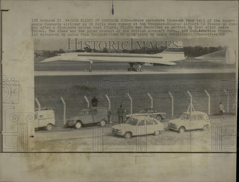 1969 Press Photo A Supersonic Concorde Airliner - RRW56905 - Historic Images