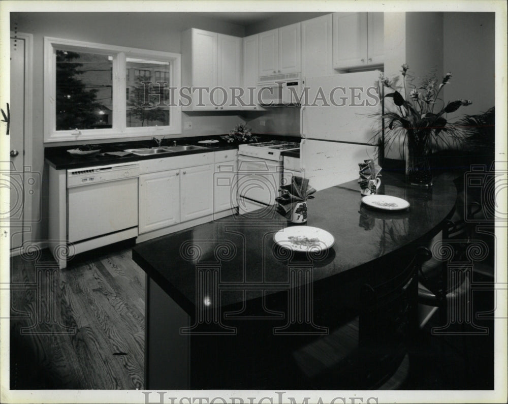 1993 Press Photo Rust Granite Laminate Modular Kitchen - RRW57229 - Historic Images