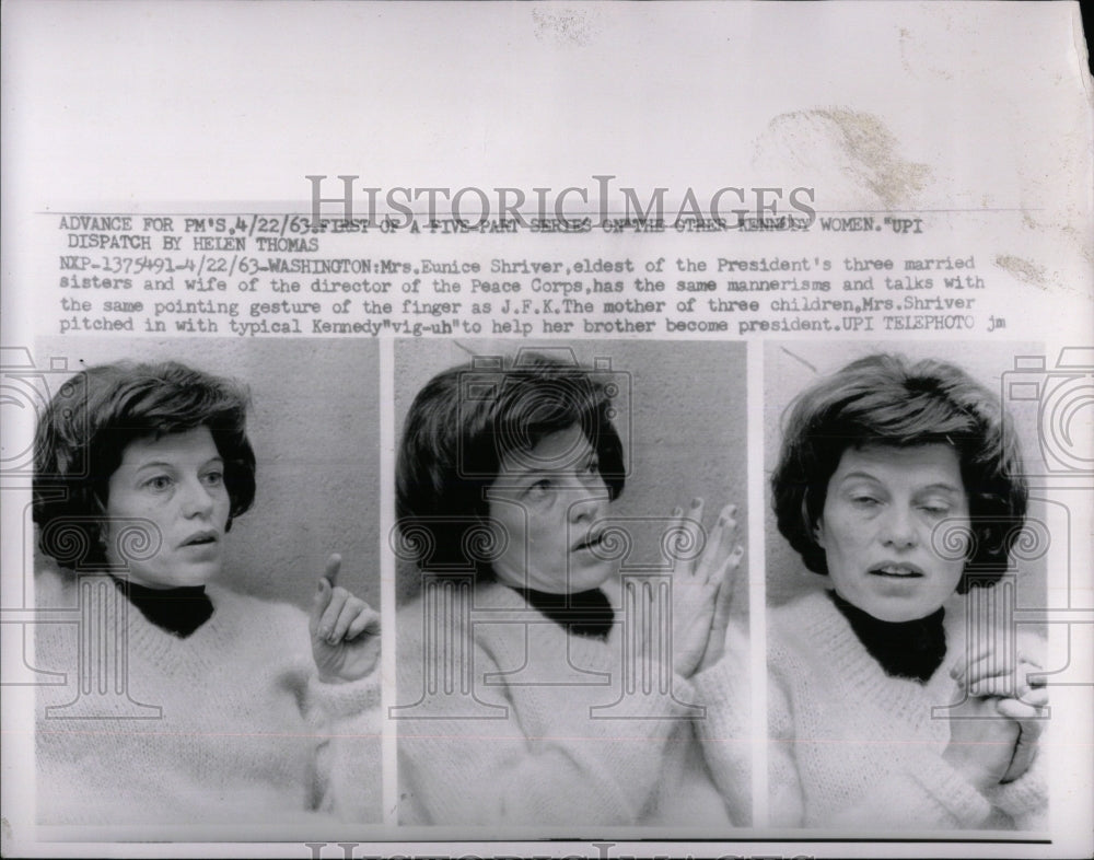 1963 Press Photo Mrs. Eunice Shriver President&#39;s Sister - RRW57291 - Historic Images