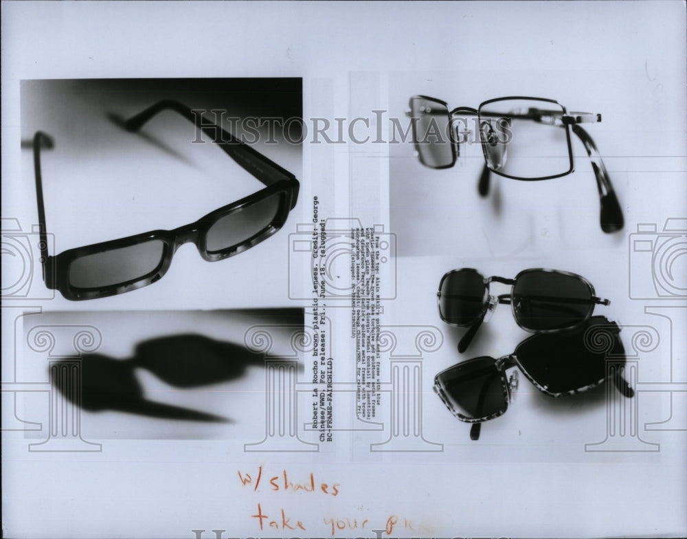 1993 Press Photo sunglasses Robert La Rocho plastic - RRW57353 - Historic Images