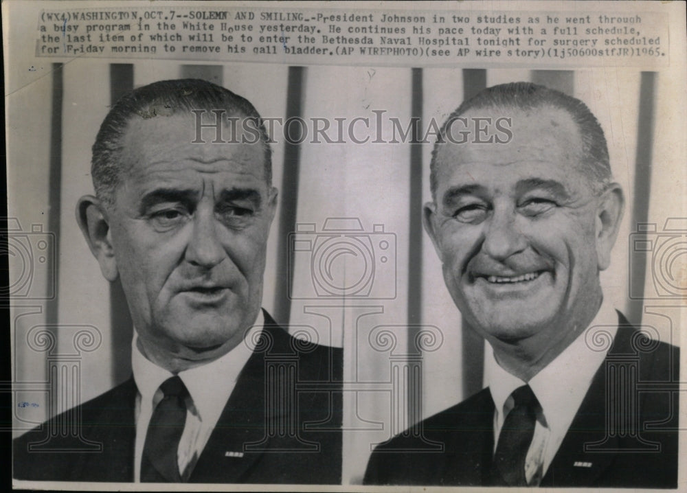 1965 Press Photo Lyndon Johnson President Studies - RRW57455 - Historic Images
