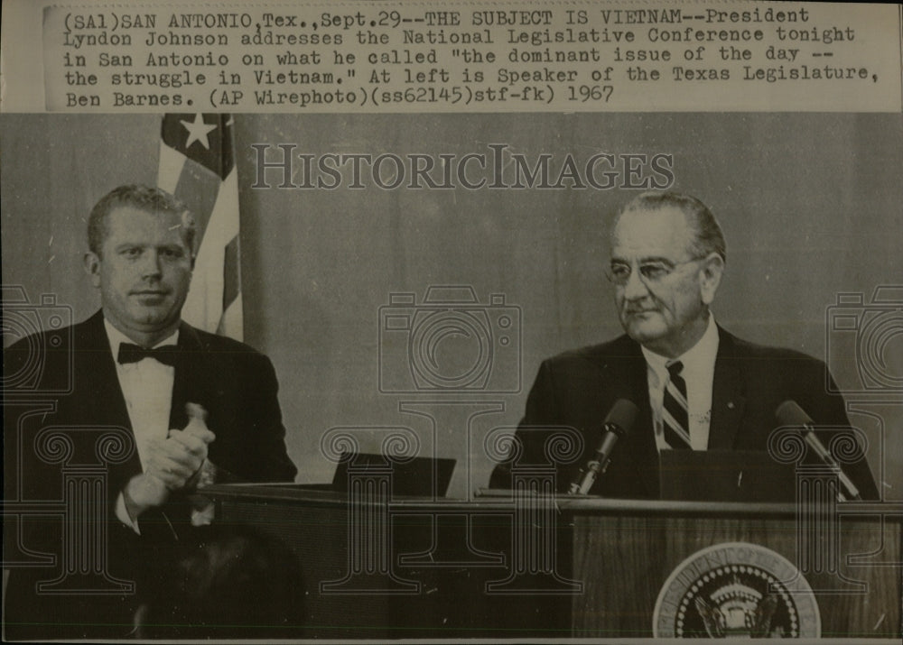 1967 Press Photo President Lyndon B. Johnson Speaks - RRW57513 - Historic Images