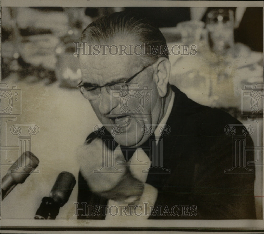 1968 Press Photo President Lyndon B. Johnson Speaks - RRW57541 - Historic Images