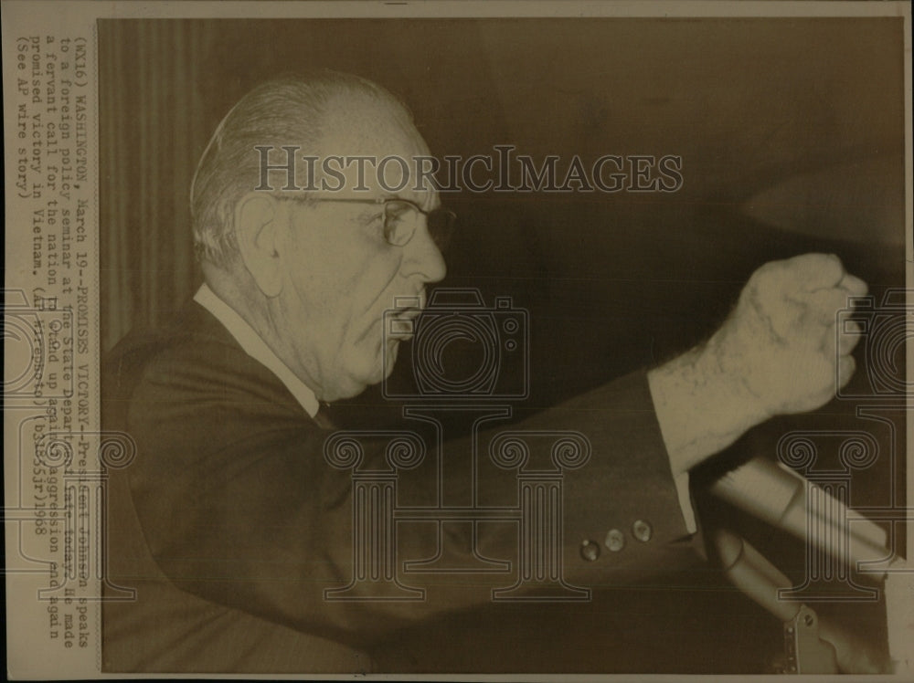 1968 Press Photo President Johnson State Department - RRW57553 - Historic Images