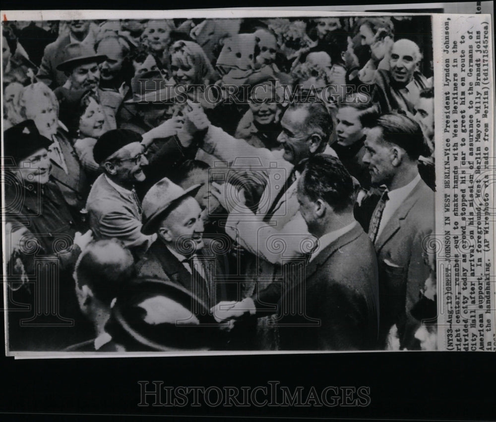 1961 Press Photo West Berlin Johnson President Lyndon - RRW57581 - Historic Images
