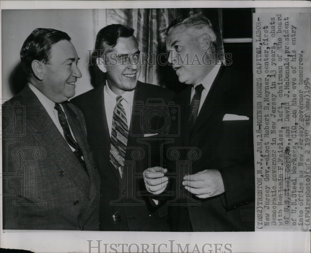 1954 Press Photo Meyner Meets capitol labor New Jersey - RRW57599 - Historic Images